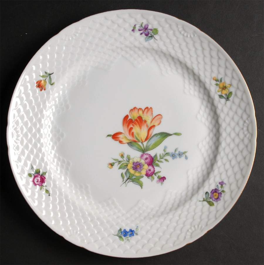 Saxon Flower (White Background) Large Dinner Plate by Bing & Grondahl-1