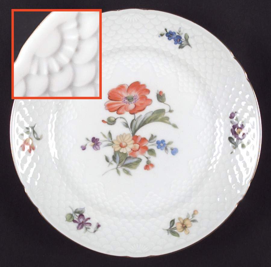 Saxon Flower (White Background) Dinner Plate by Bing & Grondahl-1