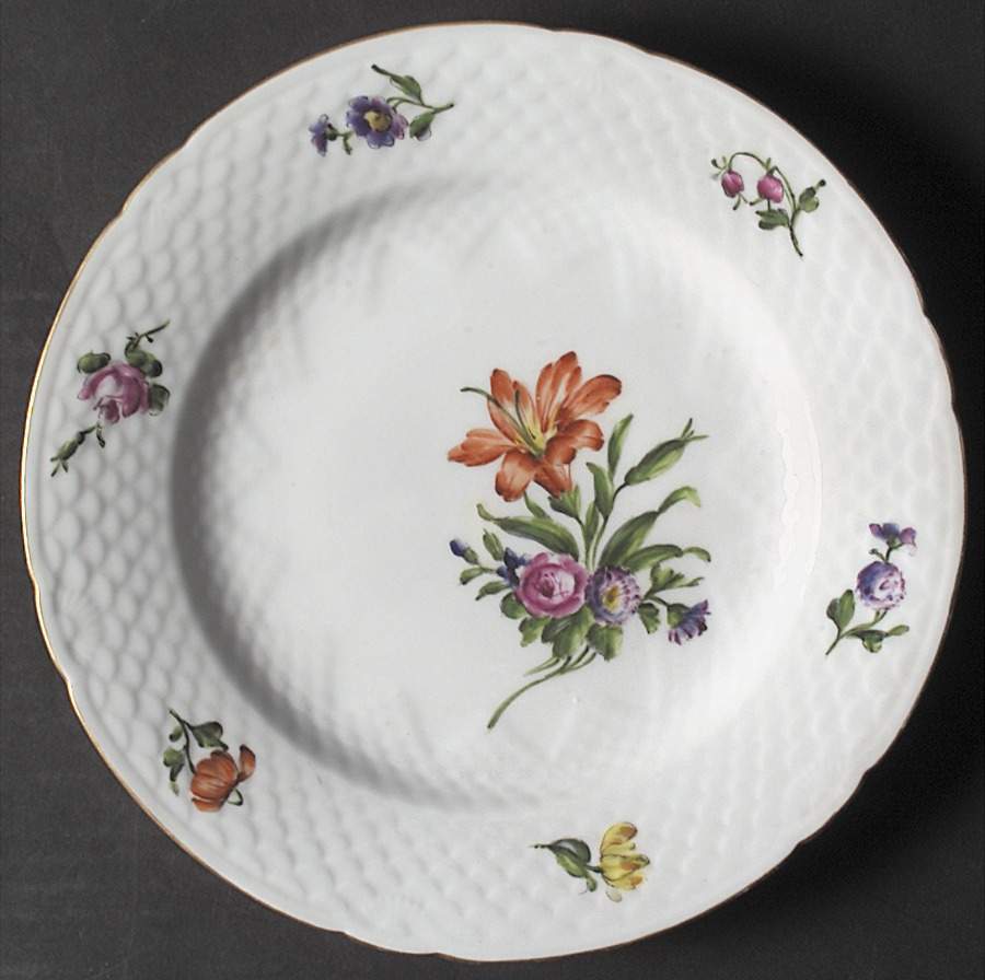 Saxon Flower (White Background) Dinner Plate by Bing & Grondahl-1