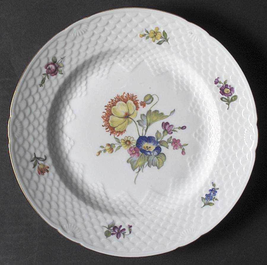 Saxon Flower (White Background) Dinner Plate by Bing & Grondahl-1