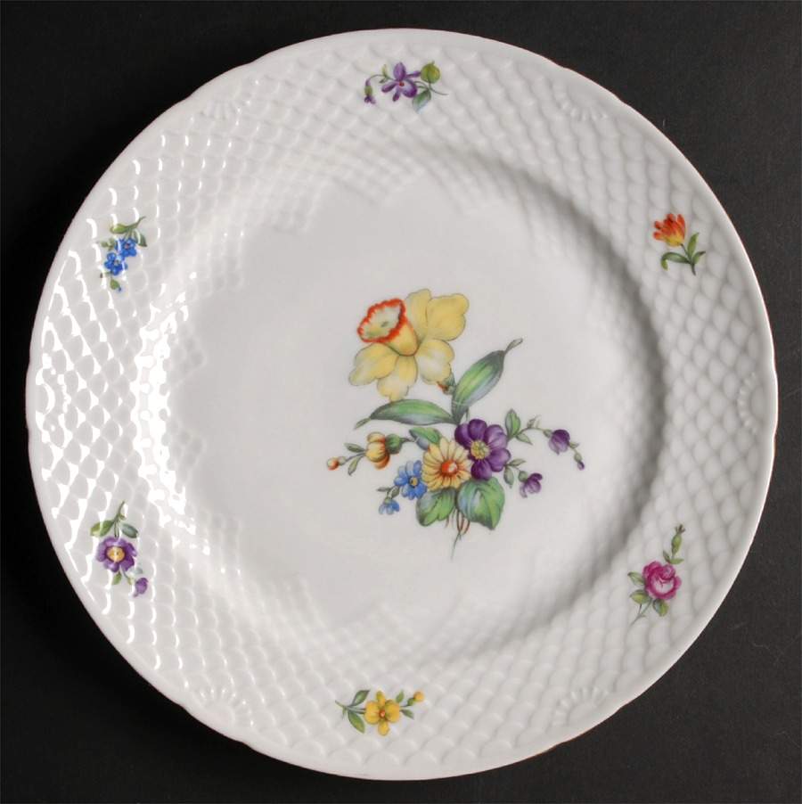 Saxon Flower (White Background) Large Dinner Plate by Bing & Grondahl-1