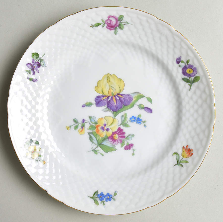 Saxon Flower (White Background) Salad Plate by Bing & Grondahl-1