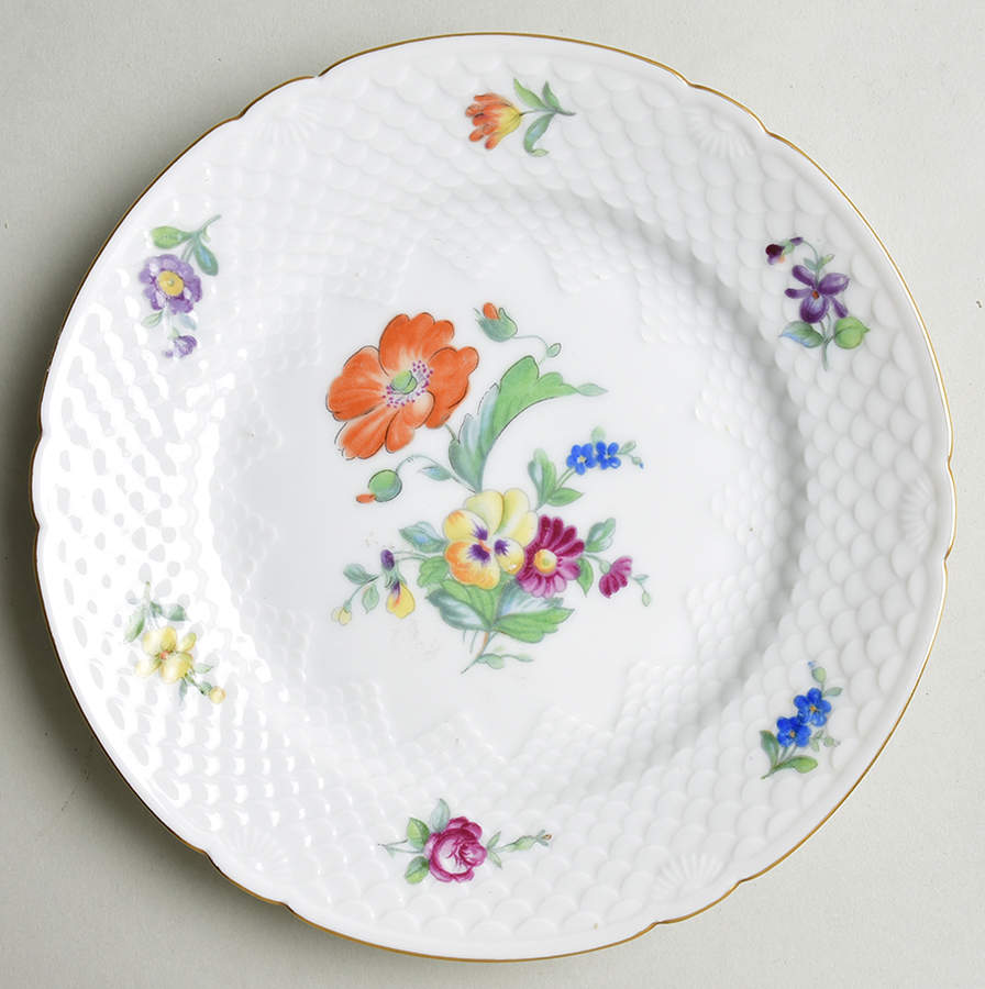 Saxon Flower (White Background) Salad Plate by Bing & Grondahl-1