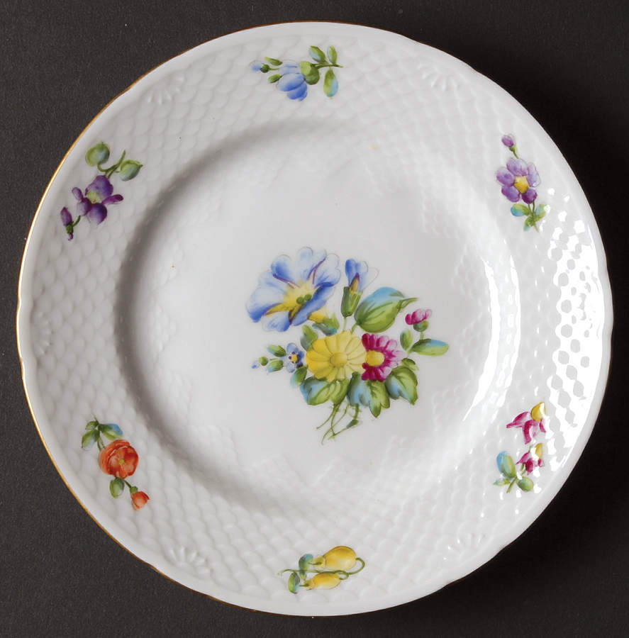 Saxon Flower (White Background) Bread & Butter Plate by Bing & Grondahl-1