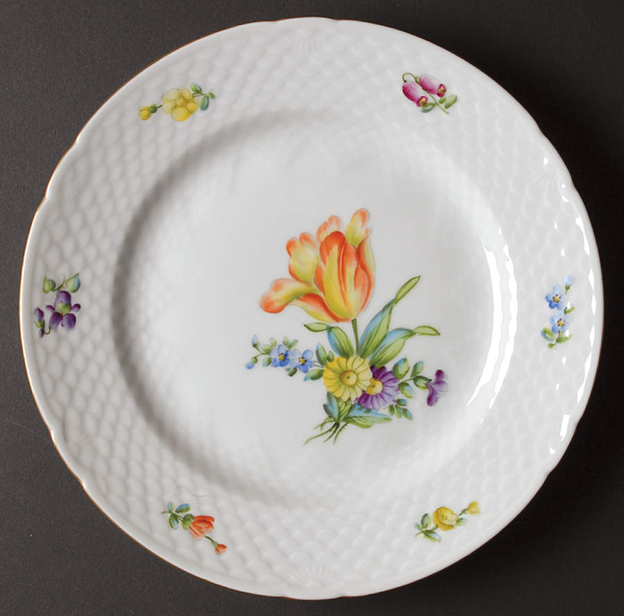 Saxon Flower (White Background) Dinner Plate by Bing & Grondahl-1