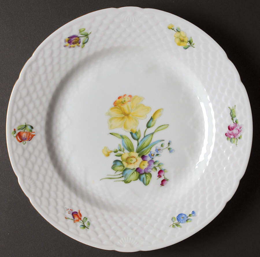 Saxon Flower (White Background) Dinner Plate by Bing & Grondahl-1