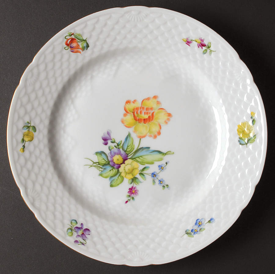 Saxon Flower (White Background) Dinner Plate by Bing & Grondahl-1