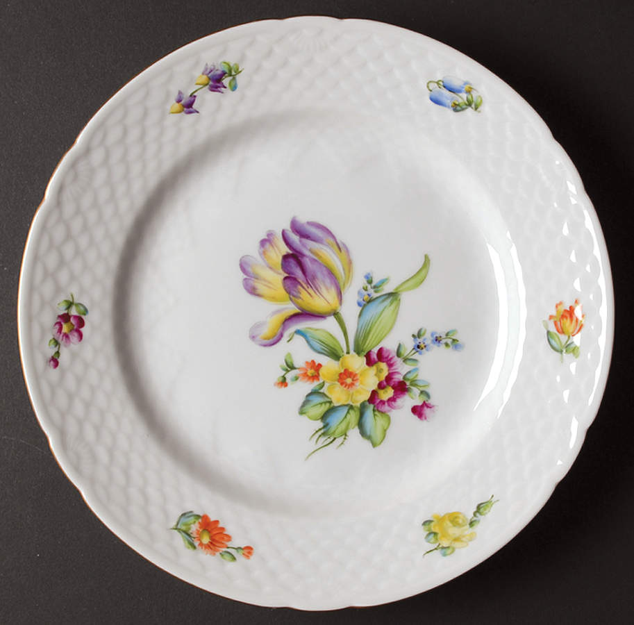 Saxon Flower (White Background) Dinner Plate by Bing & Grondahl-1