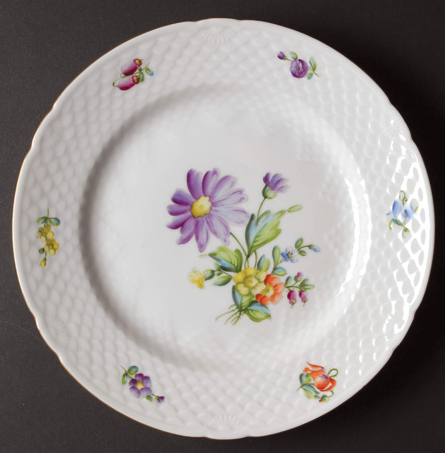Saxon Flower (White Background) Dinner Plate by Bing & Grondahl-1