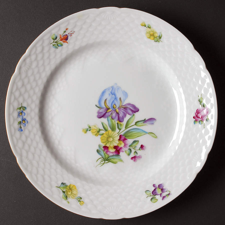 Saxon Flower (White Background) Dinner Plate by Bing & Grondahl-1