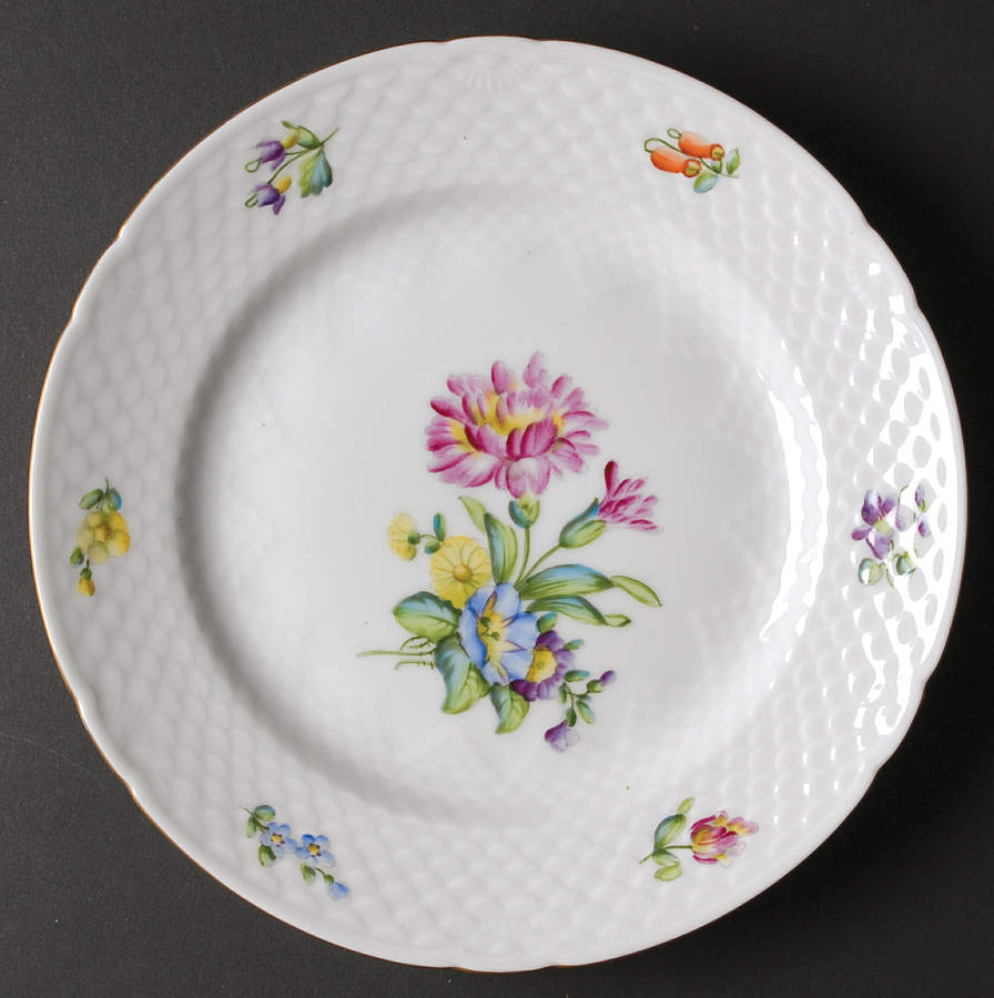 Saxon Flower (White Background) Dinner Plate by Bing & Grondahl-1