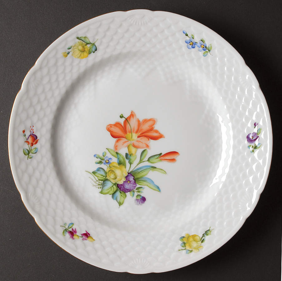 Saxon Flower (White Background) Dinner Plate by Bing & Grondahl-1