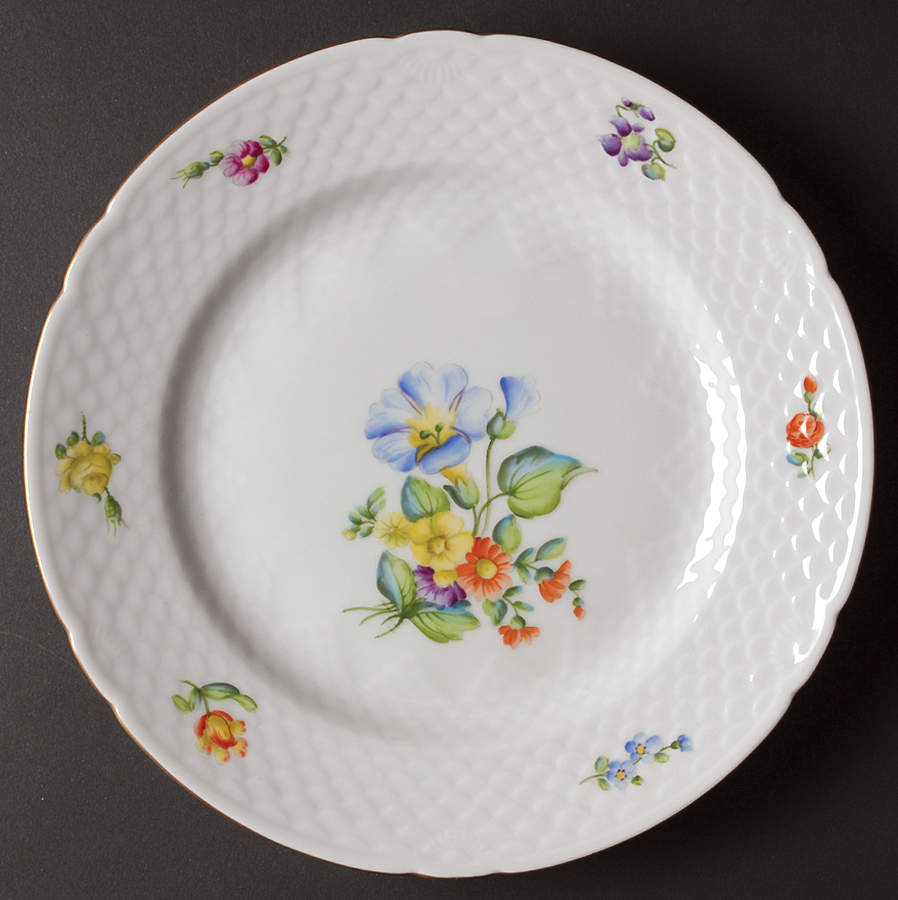 Saxon Flower (White Background) Dinner Plate by Bing & Grondahl-1