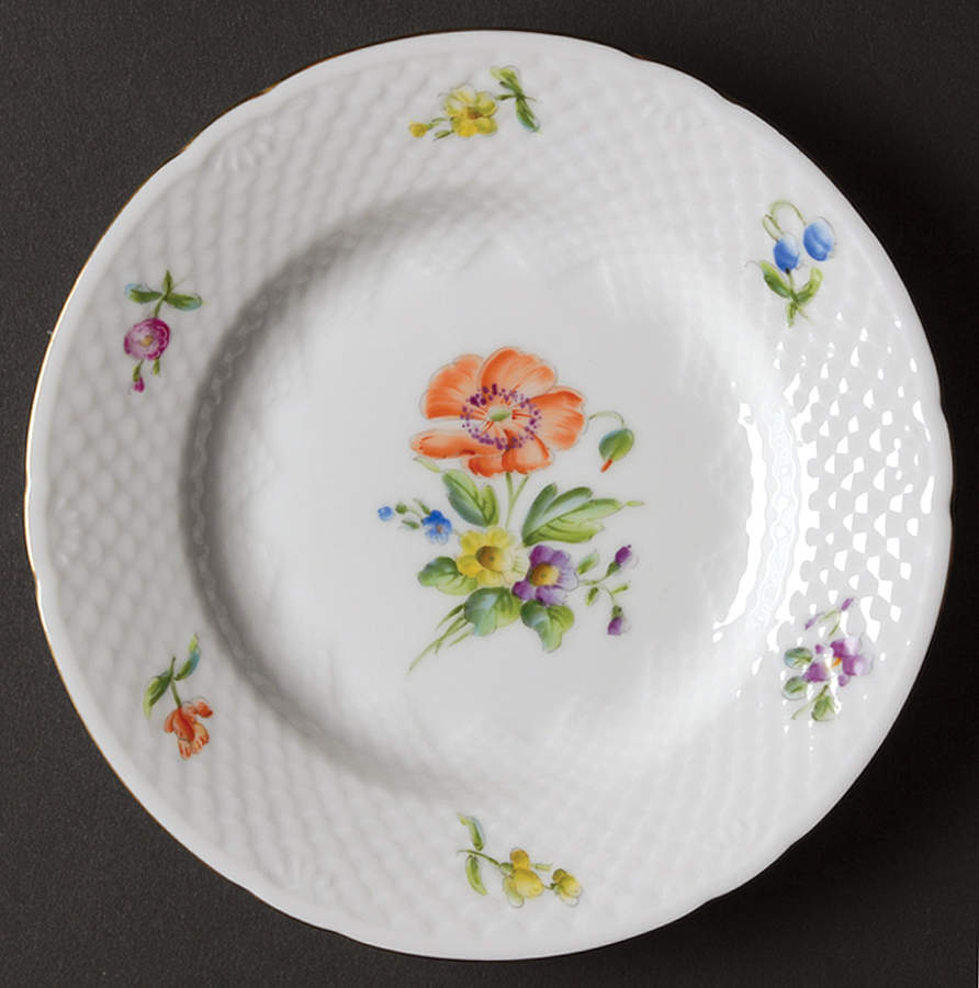 Saxon Flower (White Background) Bread & Butter Plate by Bing & Grondahl-1