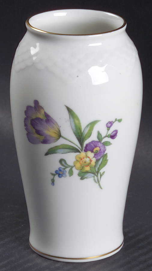 Saxon Flower (White Background) 5" Vase by Bing & Grondahl-1