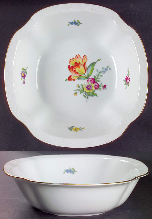 Saxon Flower (White Background) 9" Salad Serving Bowl by Bing & Grondahl-1