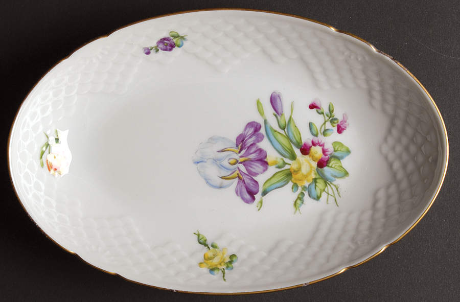 Saxon Flower (White Background) Relish by Bing & Grondahl-1