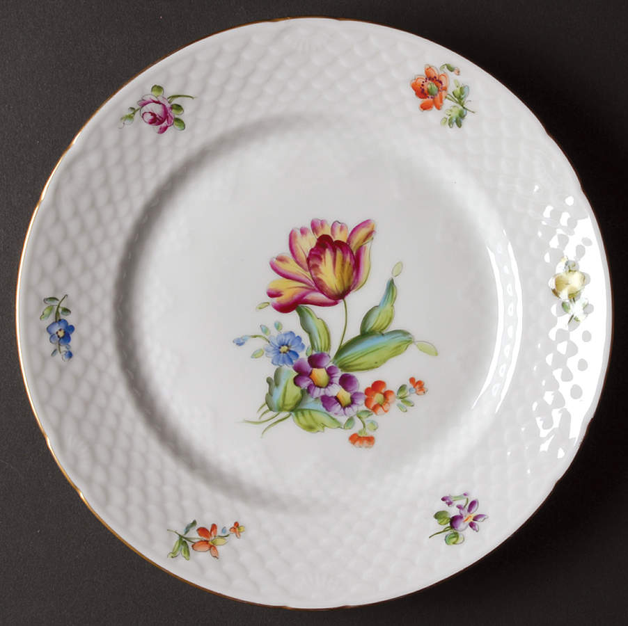 Saxon Flower (White Background) Luncheon Plate by Bing & Grondahl-1