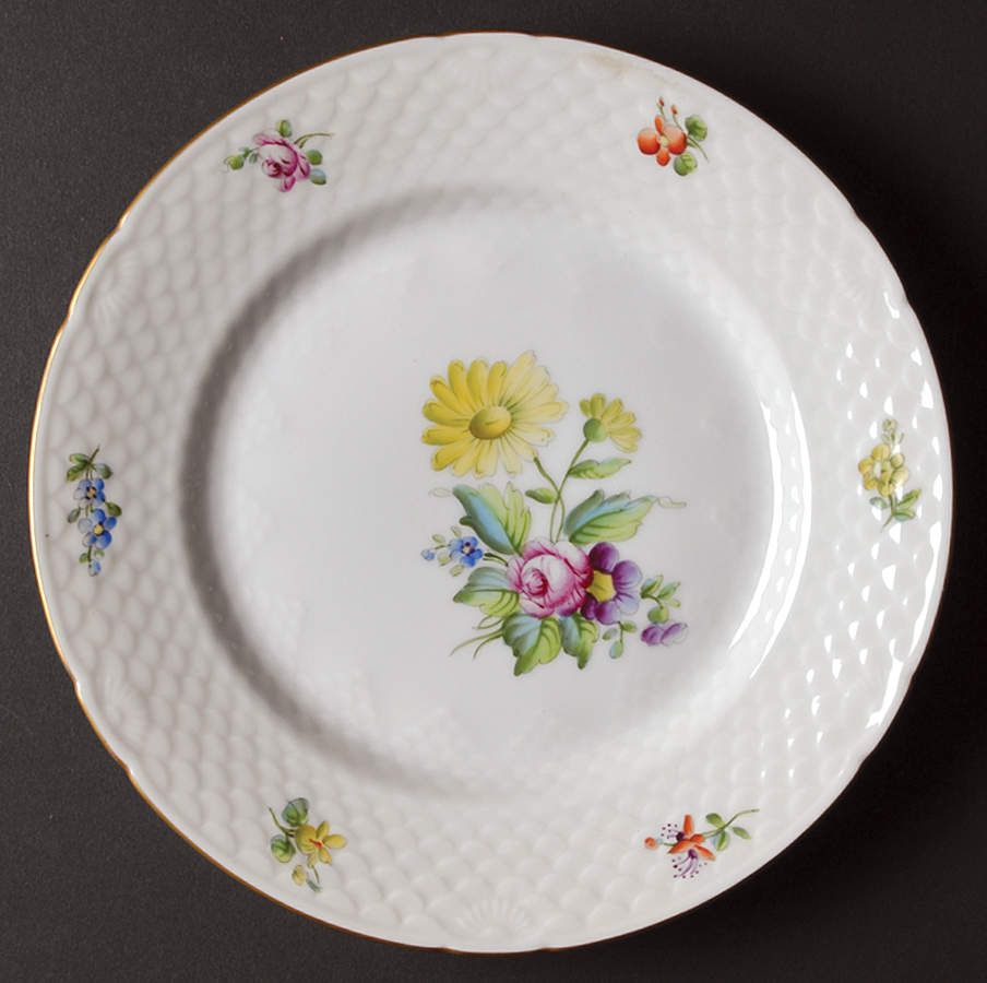 Saxon Flower (White Background) Luncheon Plate by Bing & Grondahl-1