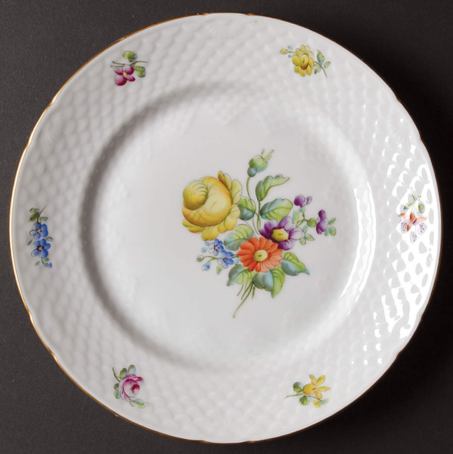 Saxon Flower (White Background) Luncheon Plate by Bing & Grondahl-1