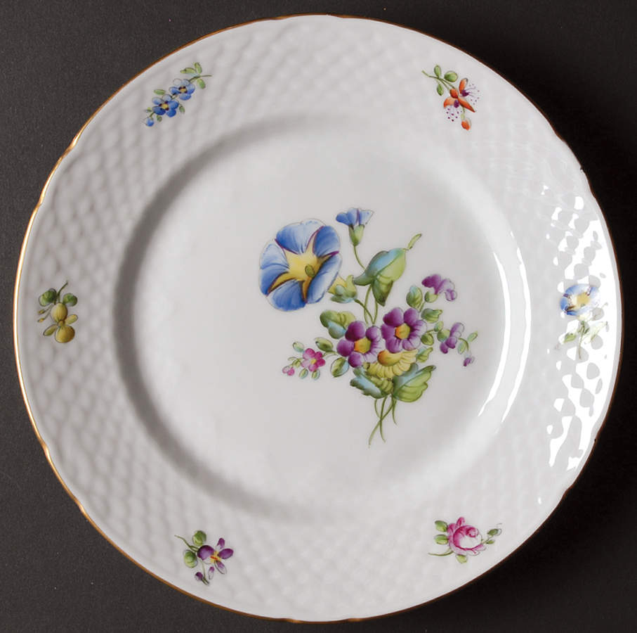Saxon Flower (White Background) Luncheon Plate by Bing & Grondahl-1