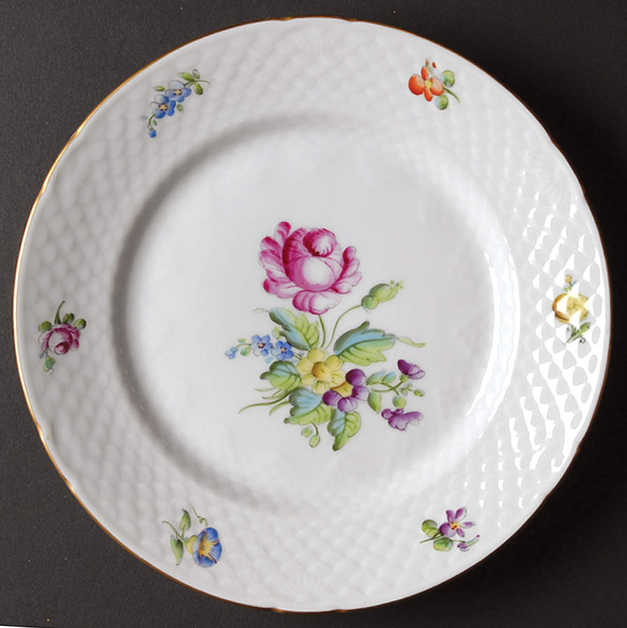 Saxon Flower (White Background) Luncheon Plate by Bing & Grondahl-1