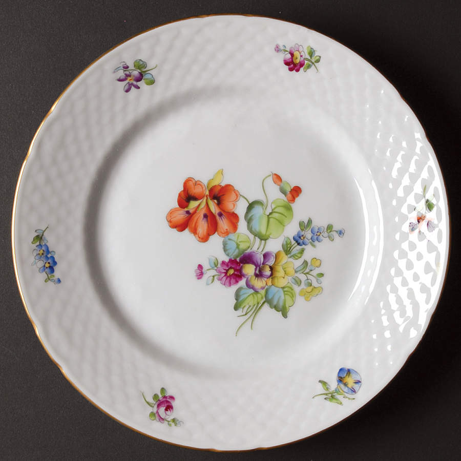 Saxon Flower (White Background) Luncheon Plate by Bing & Grondahl-1