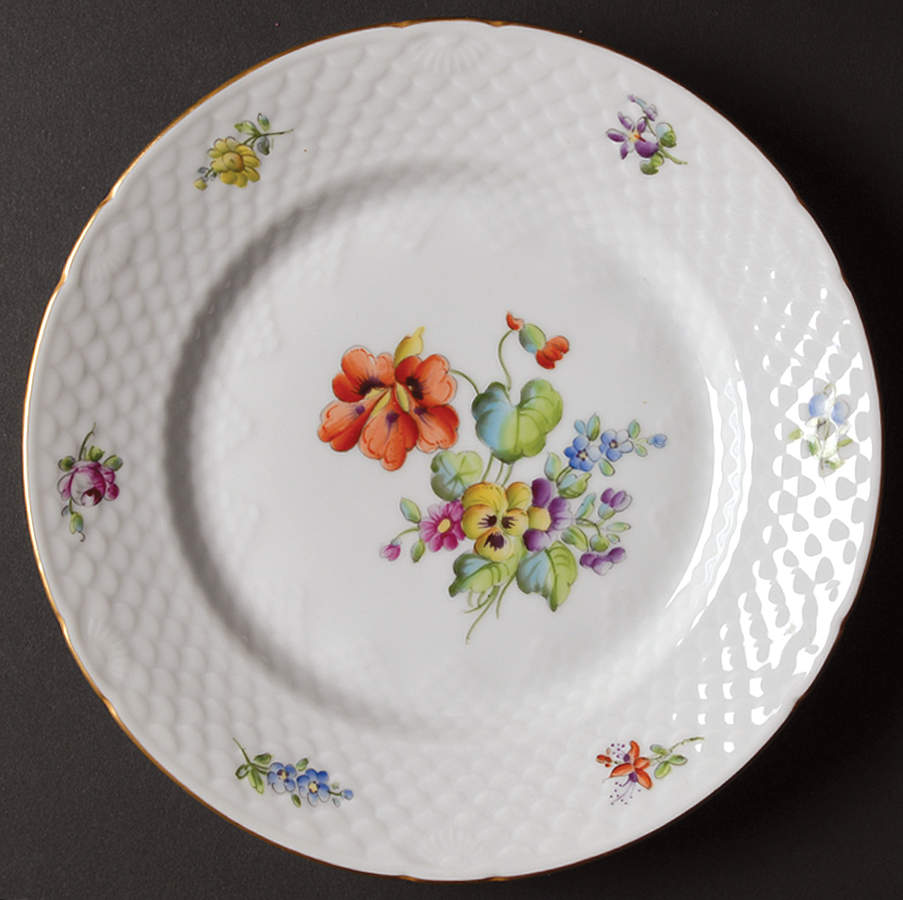 Saxon Flower (White Background) Luncheon Plate by Bing & Grondahl-1
