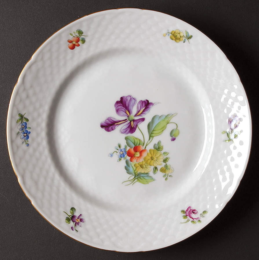 Saxon Flower (White Background) Luncheon Plate by Bing & Grondahl-1