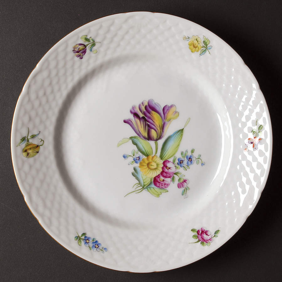 Saxon Flower (White Background) Luncheon Plate by Bing & Grondahl-1