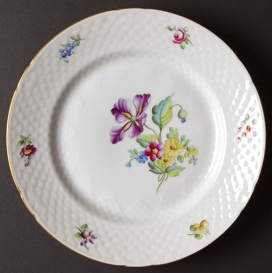 Saxon Flower (White Background) Luncheon Plate by Bing & Grondahl-1