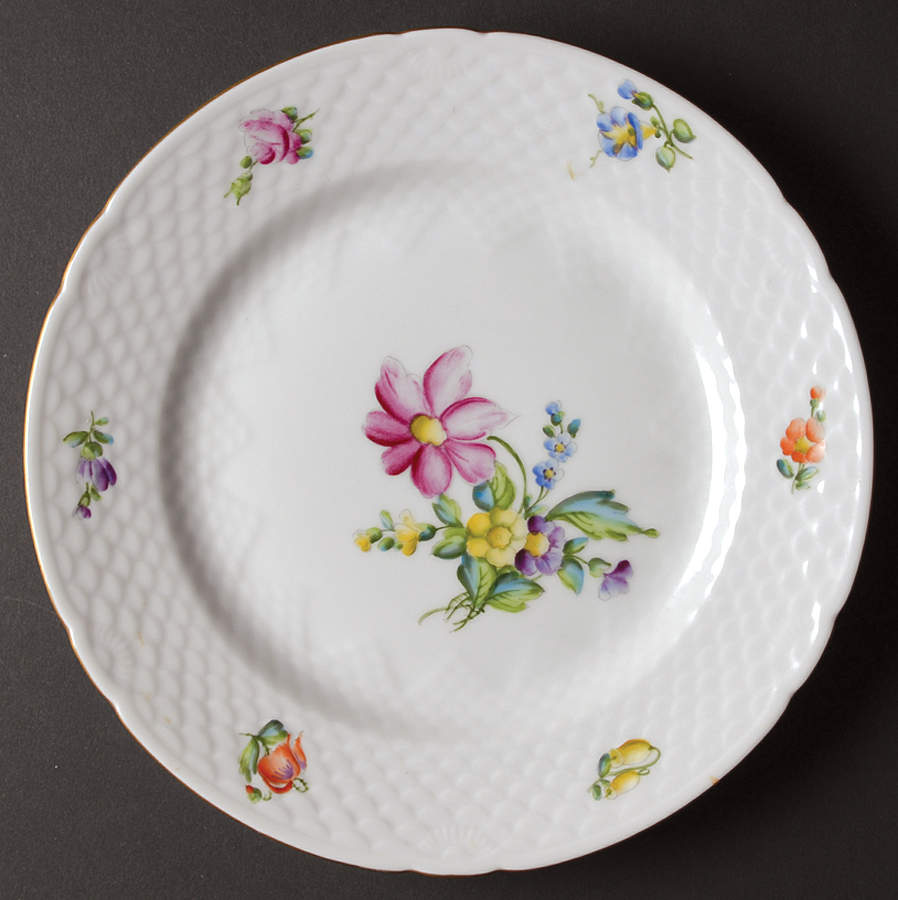 Saxon Flower (White Background) Dinner Plate by Bing & Grondahl-1
