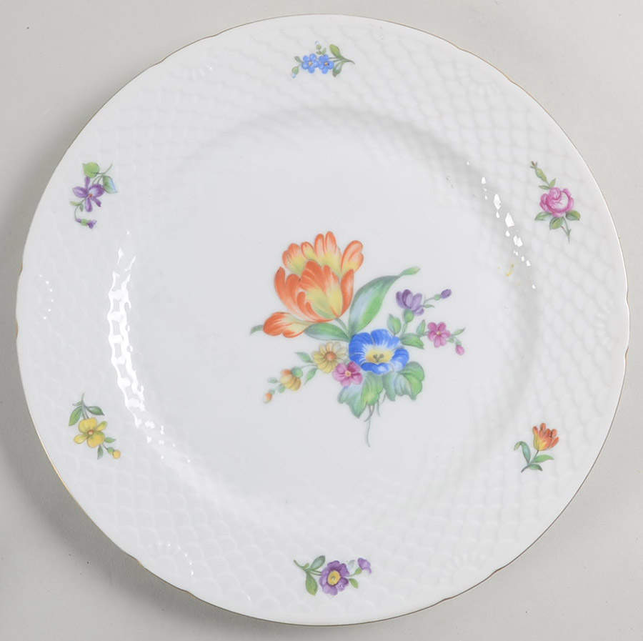 Saxon Flower (White Background) Large Dinner Plate by Bing & Grondahl-1