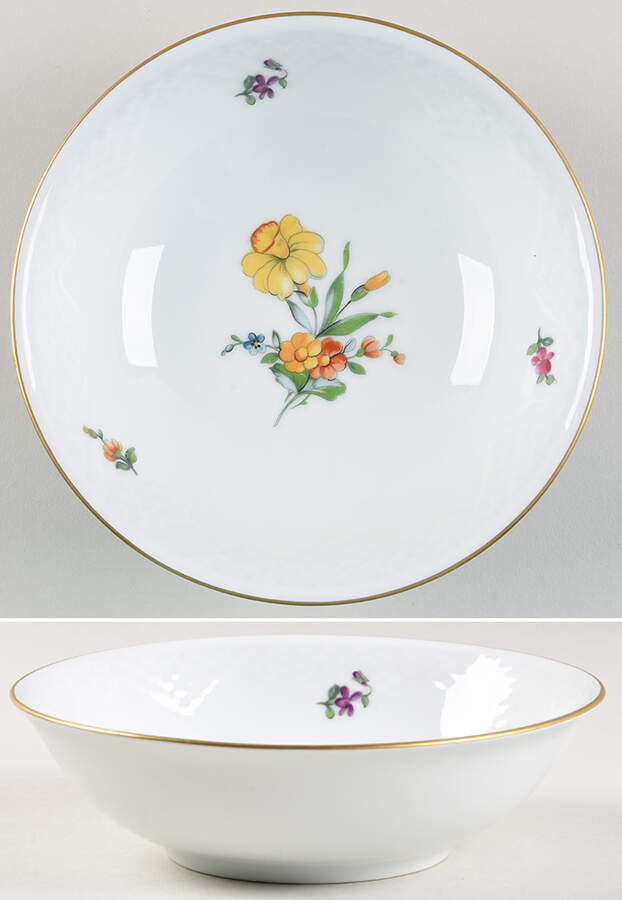 Saxon Flower (White Background) Coupe Cereal Bowl by Bing & Grondahl-1