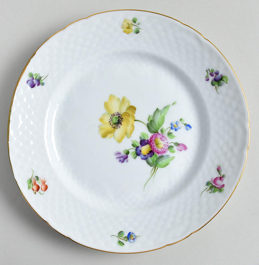 Saxon Flower (White Background) Luncheon Plate by Bing & Grondahl-1