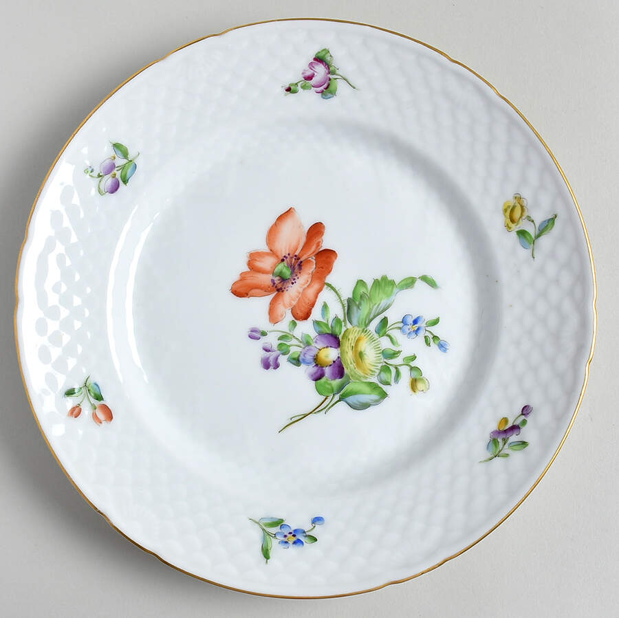 Saxon Flower (White Background) Luncheon Plate by Bing & Grondahl-1