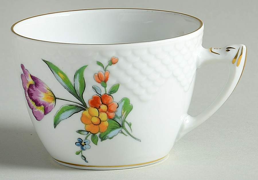 Saxon Flower (White Background) Flat Cup by Bing & Grondahl-1