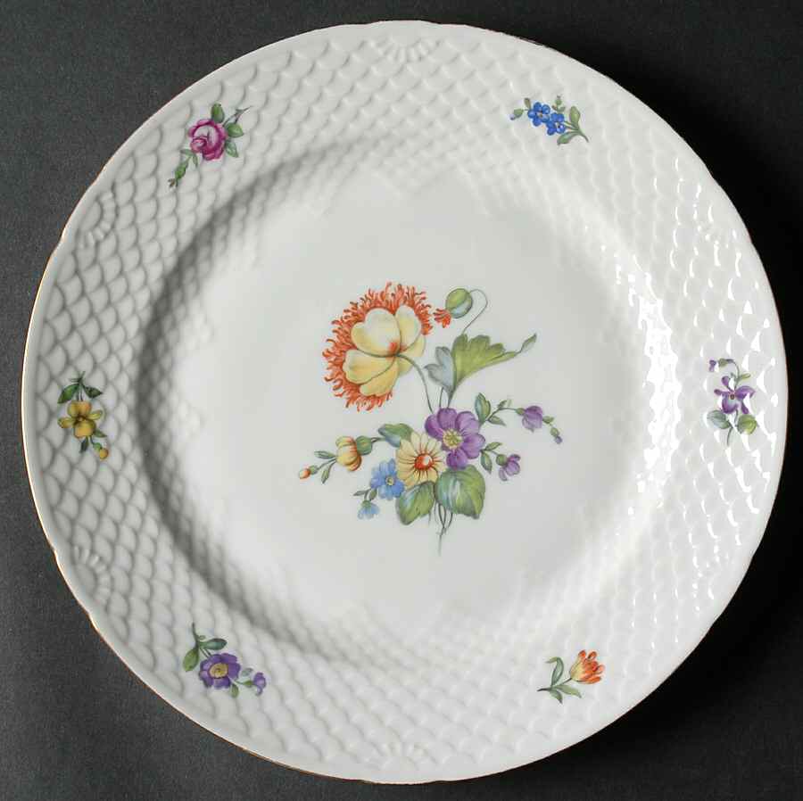 Saxon Flower (White Background) Large Dinner Plate by Bing & Grondahl-1