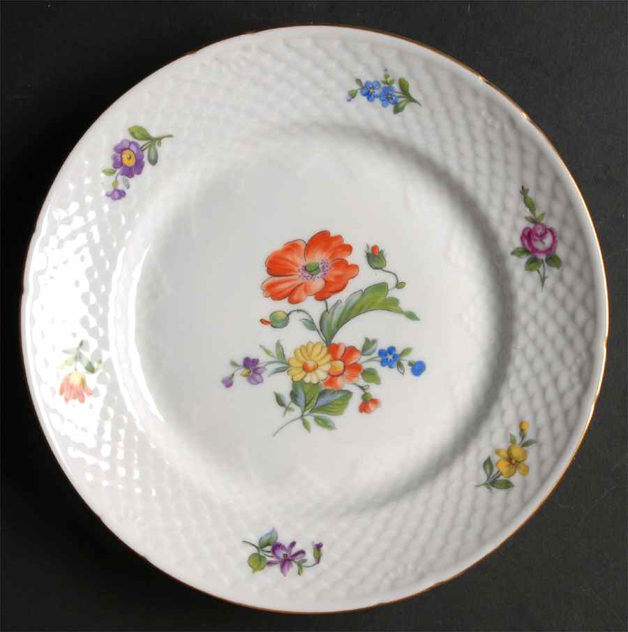 Saxon Flower (White Background) Luncheon Plate by Bing & Grondahl-1