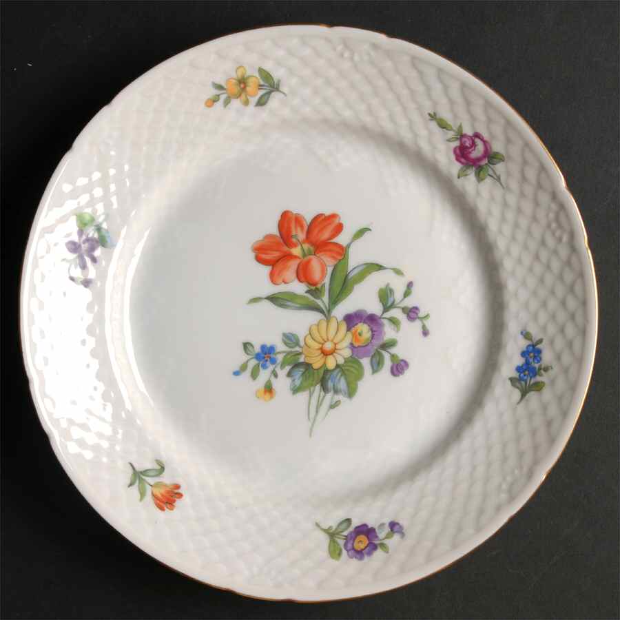 Saxon Flower (White Background) Luncheon Plate by Bing & Grondahl-1