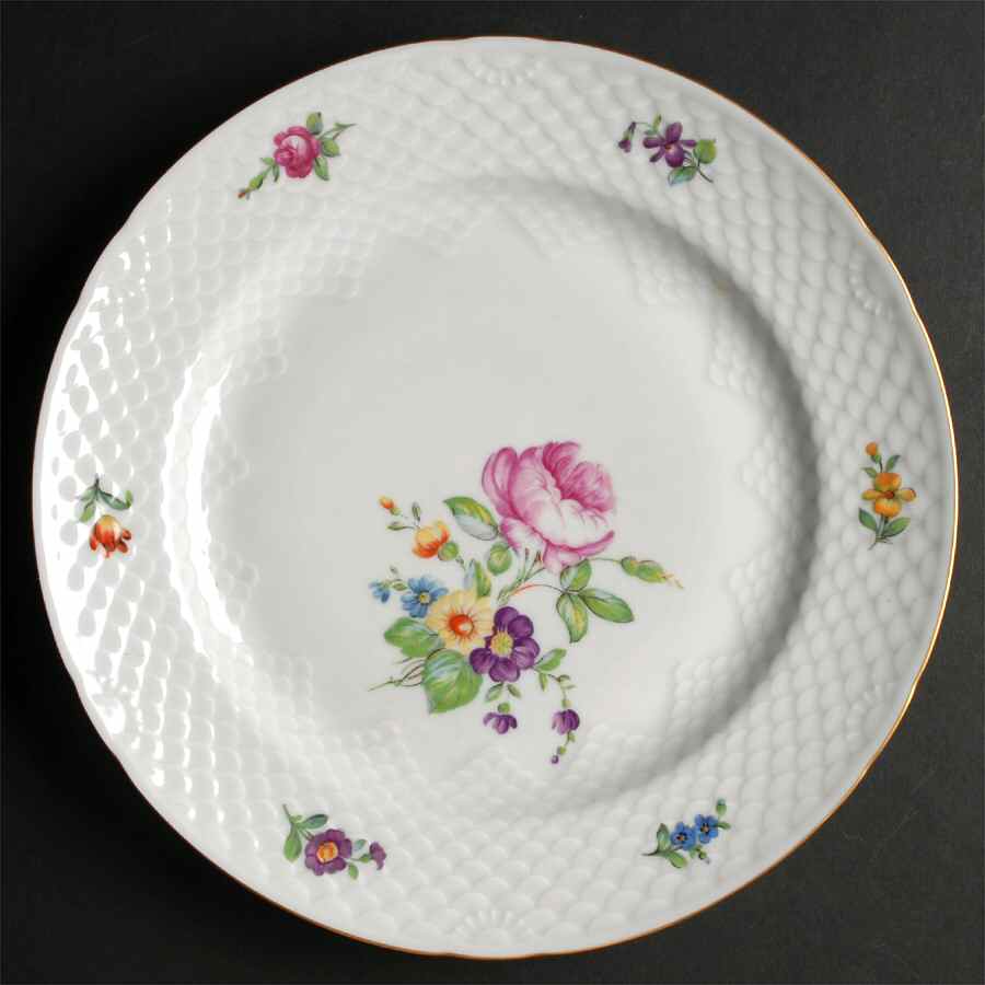 Saxon Flower (White Background) Large Dinner Plate by Bing & Grondahl-1