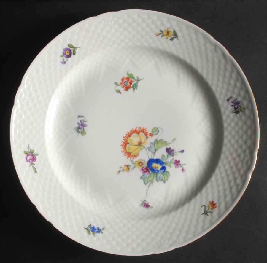 Saxon Flower (White Background) 12" Chop Plate (Round Platter) by Bing & Grondahl-1