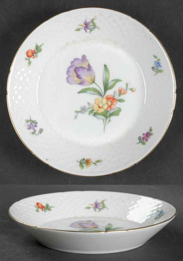 Saxon Flower (White Background) Fruit/Dessert (Sauce) Bowl by Bing & Grondahl-1