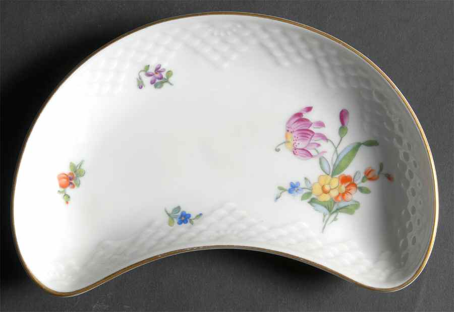 Saxon Flower (White Background) Crescent Salad Plate by Bing & Grondahl-1