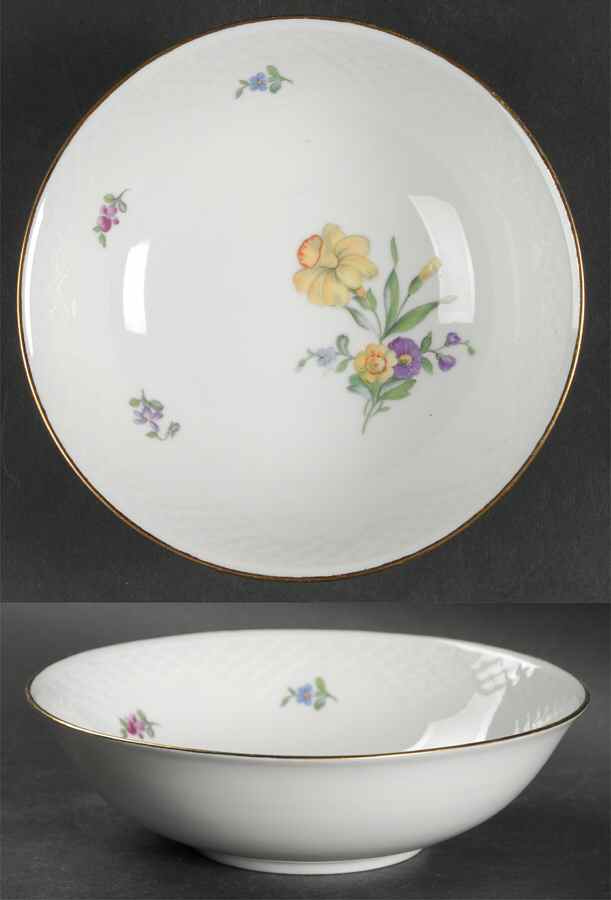Saxon Flower (White Background) Coupe Cereal Bowl by Bing & Grondahl-1