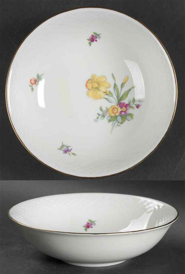 Saxon Flower (White Background) Coupe Cereal Bowl by Bing & Grondahl-1