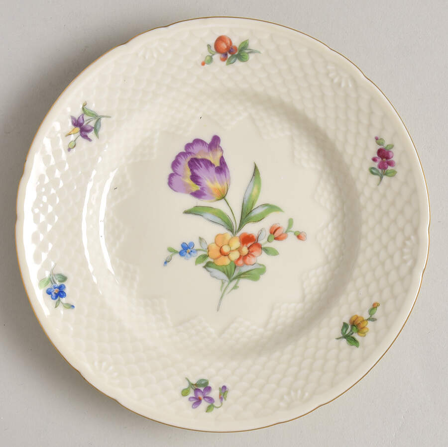 Saxon Flower (Cream Background) Bread & Butter Plate by Bing & Grondahl-1