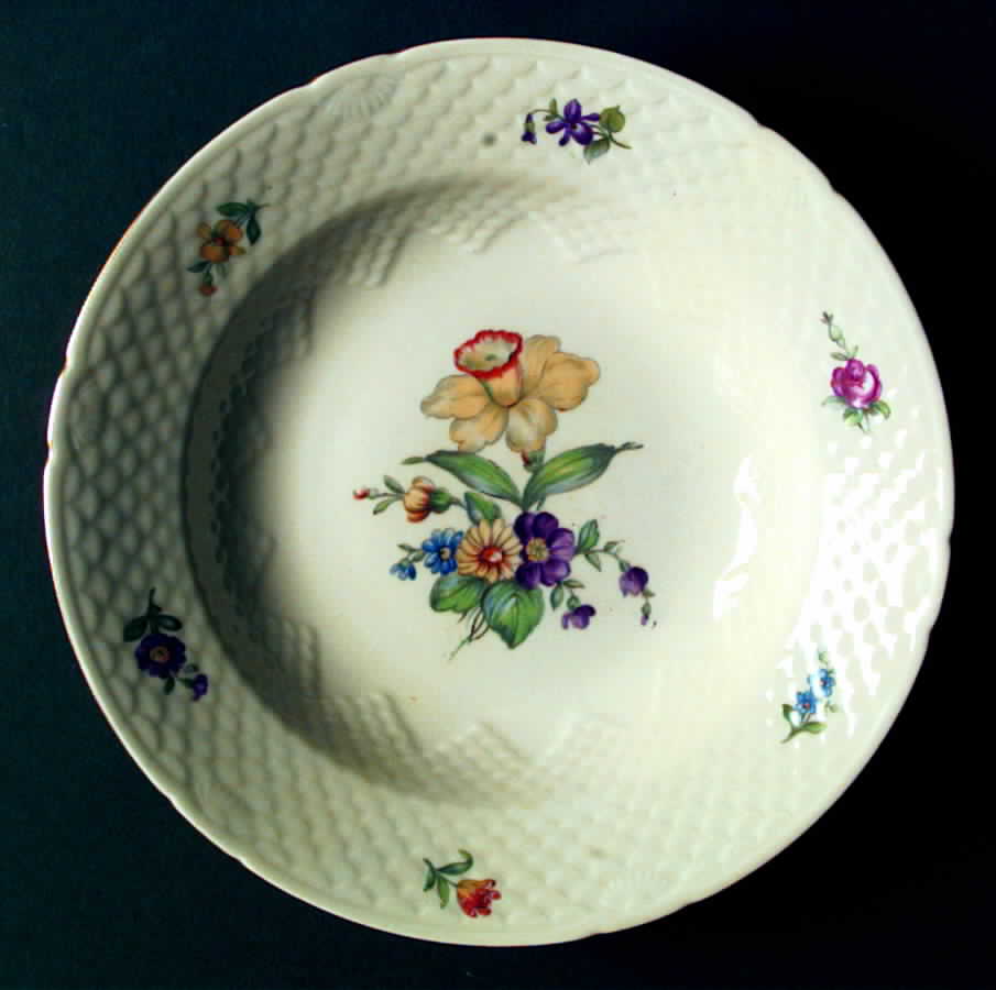 Saxon Flower (Cream Background) Large Rim Soup Bowl by Bing & Grondahl-1