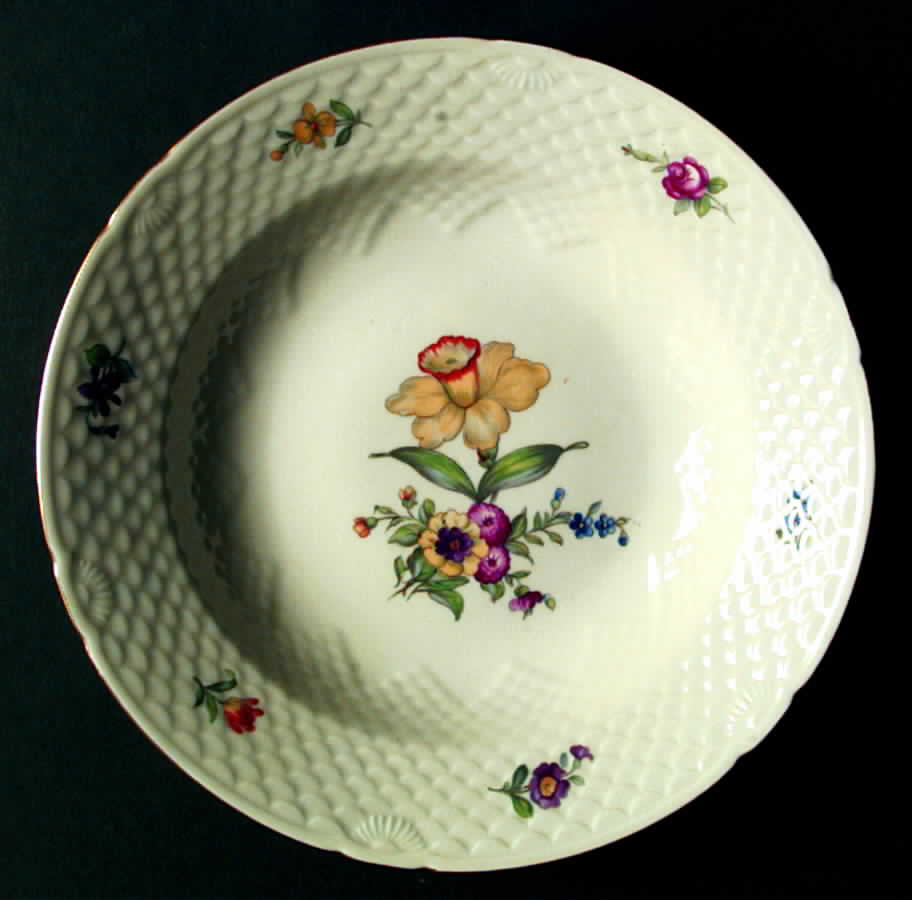 Saxon Flower (Cream Background) Large Rim Soup Bowl by Bing & Grondahl-1
