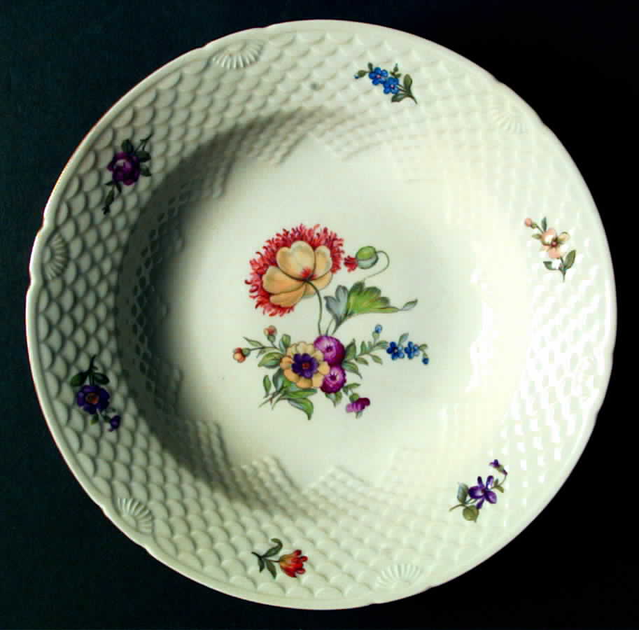 Saxon Flower (Cream Background) Large Rim Soup Bowl by Bing & Grondahl-1